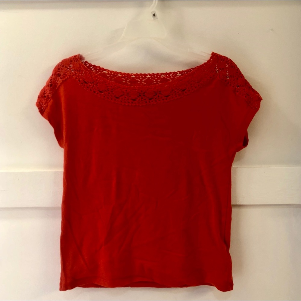 Orange Ralph Lauren Crochet Top